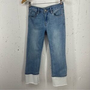 Unpublished Women’s size 25 Margaux Blue and White Crop Stretch Jeans